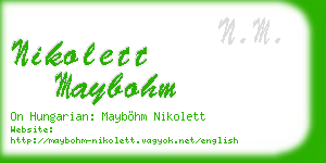 nikolett maybohm business card